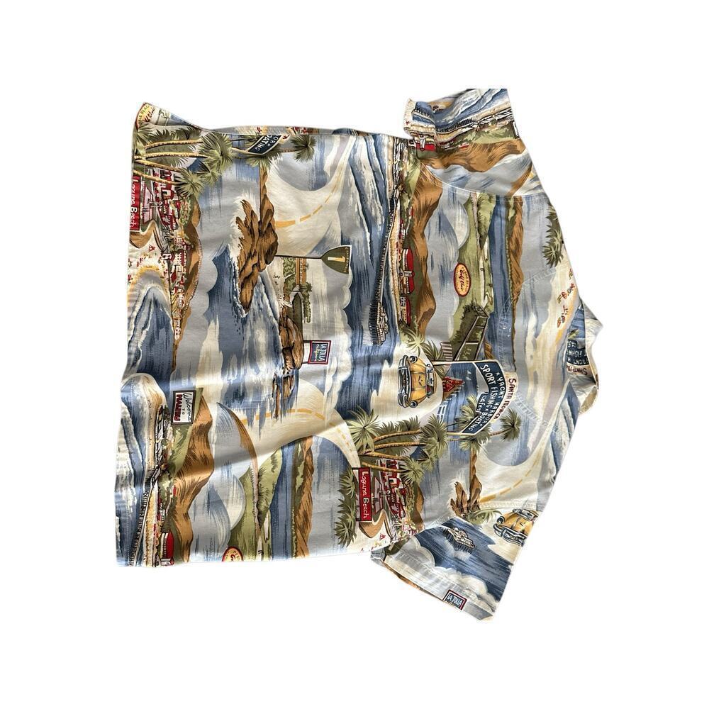 Liz Claiborne Women’s Vintage California Beach Print Button Up Shirt Size Medium - Picture 3 of 7